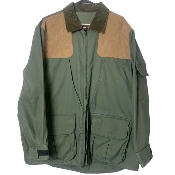 Walls Dark Green Canvas Hunting Jacket Vintage Mens L Game Bag/Game Pouches USA - Picture 1 of 14